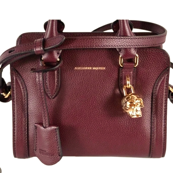 Alexander McQueen Handbags - Alexander McQueen Bordeaux Leather Padlock Bag